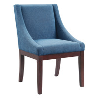 OSP Home Furnishings MNA-H16 Monarch Dining Chair in Navy with Medium Espresso Wood Legs